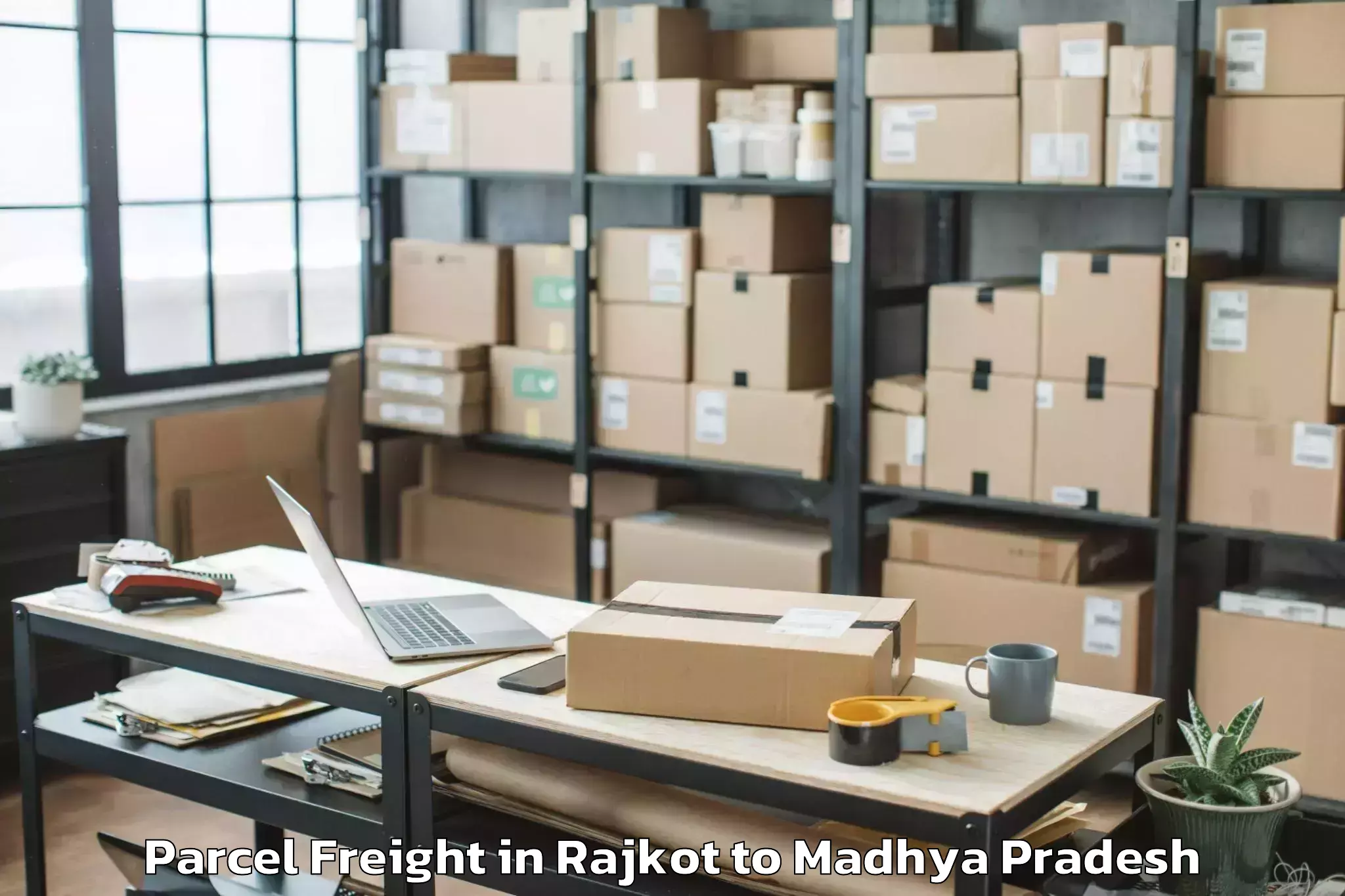 Book Rajkot to Bijawar Parcel Freight Online